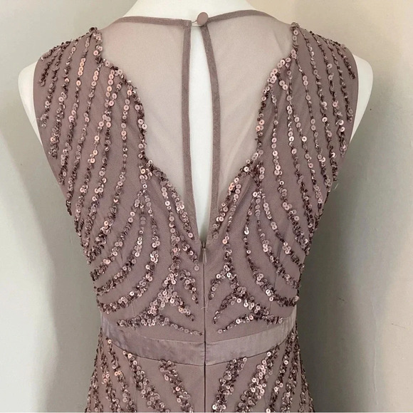 Aidan Mattox sequin gown wedding formal prom homecoming cocktail party girly - Picture 3 of 7